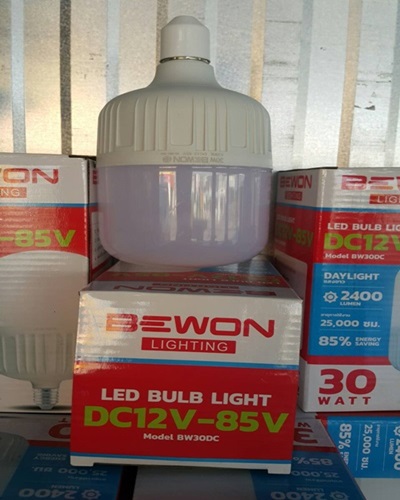 หลอดไฟโซล่าเซล 30W DC 12V-85V LED BULB แสงสีขาว